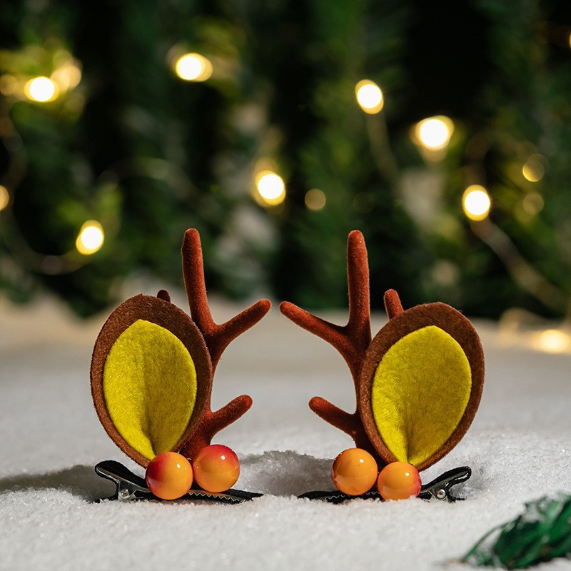 Adorable cabello de Navidad corno de ciervo cinco estrellas cabeza de banda de cabello de Navidad para niños corpos de cabello de decoración accesorios clipes de cabello