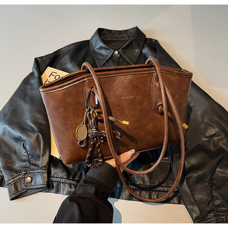 Borsa a tracolla semplice da donna, in PU, con texture retrò, casual, per pendolari, primavera ed estate, personalità europea e americana_voghion.com