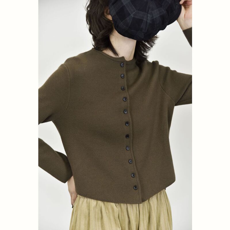Three and two out/and mountain half buckle basic versatile curved hem slimming autumn and winter New knitted cardigan Three and two out/and mountain half buckle basic versatile curved hem slimming autumn and winter New knitted cardigan