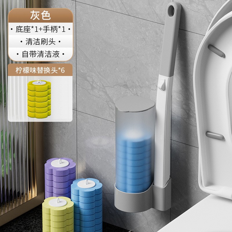 Cepillo de inodoro desechable para uso doméstico, cepillo de inodoro de mango largo sin perforaciones, sin rincones muertos, cepillo de limpieza estéril, cepillo de inodoro.