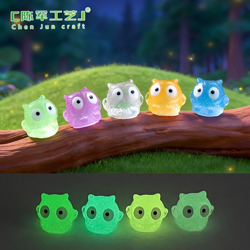 Cross-Border New Product Micro-Landscape Luminous Owl Figurine Colorful DIY Decoration Accessories Car-Mounted Mini Ornaments Cross-Border New Product Micro-Landscape Luminous Owl Figurine Colorful DIY Decoration Accessories Car-Mounted Mini Ornaments