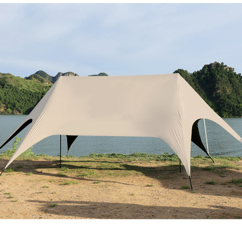 Essential Equipment for Outdoor Camping, Vinyl Octopus Large Canopy, Hexagonal Vinyl Sunscreen Canopy, Beach Sunshade Tent