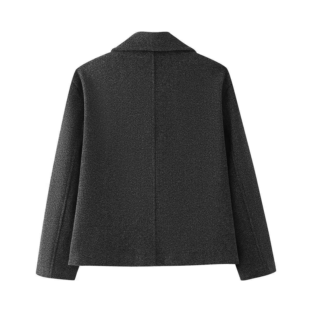 Damenbekleidung 2024 Herbst und Winter im neuen Stil stilvoller zweireihiger kurzer Wollmantel_voghion.com