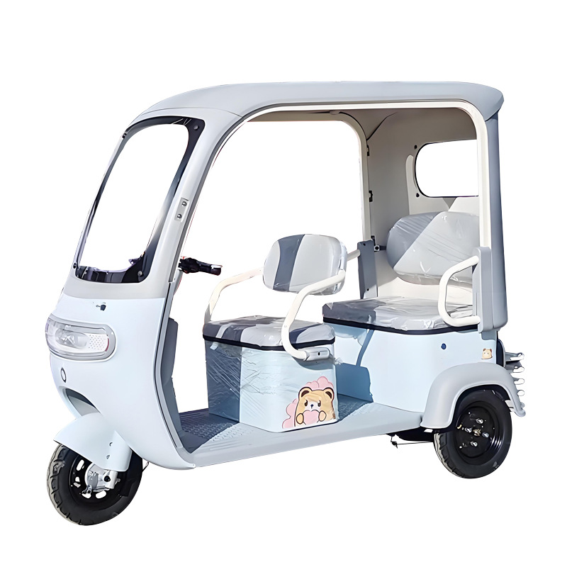 Nuevo triciclo eléctrico estándar nacional de pasajeros y mercancías de doble propósito con cobertizo para recoger a los niños, triciclo eléctrico integral para los ancianos