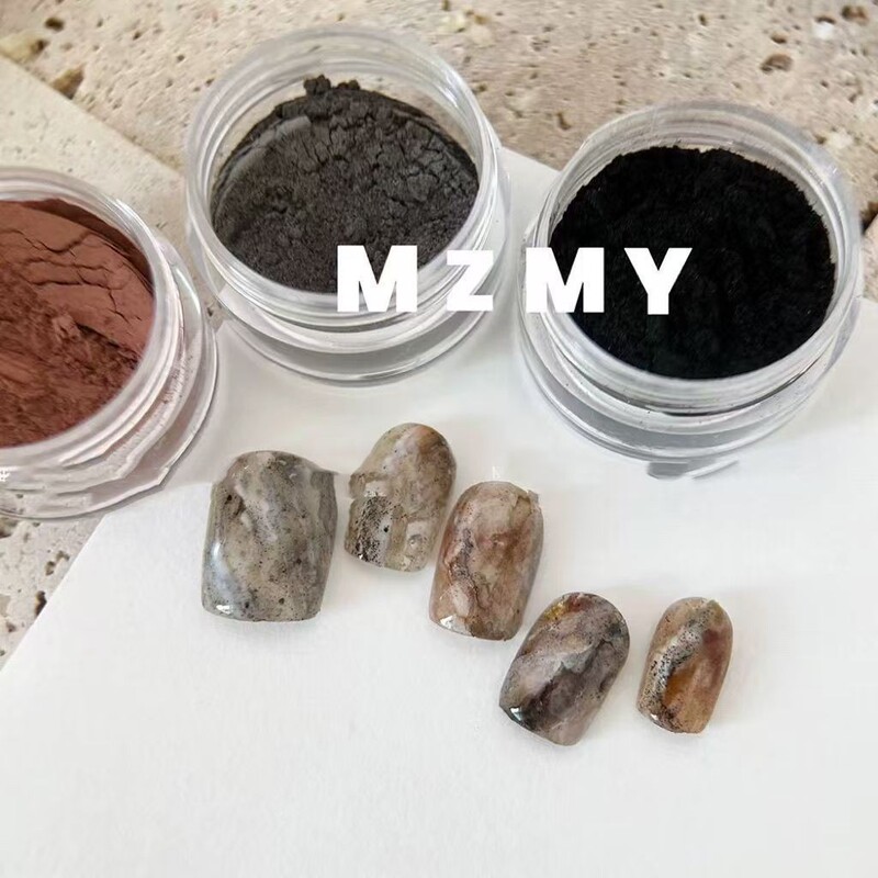 High-grade sandstone wind nail art material natural rock powder adjustable glue natural mineral texture particle powder High-grade sandstone wind nail art material natural rock powder adjustable glue natural mineral texture particle powder