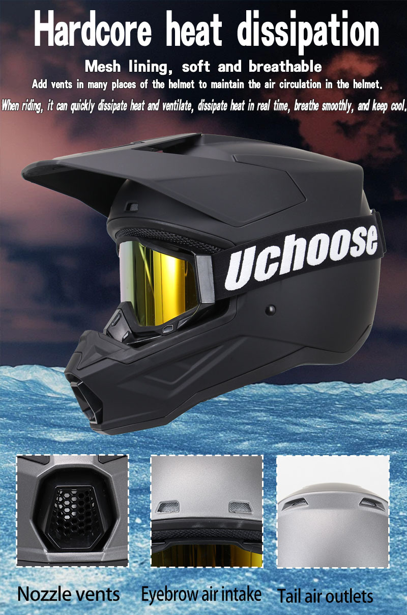 Umoos National Standard 3C Motorcycle Off-Road Helmet Mountain Downhill Bicycle Safety Helmet Go-Kart Anti-Collision