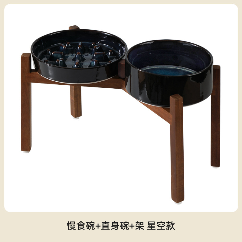 Cerámica para gatos y perros, tazón de comida lenta, tazón de perros, protector de columna cervical, tazón de agua para mascotas, tazón de arroz para perros, platos transfronterizos