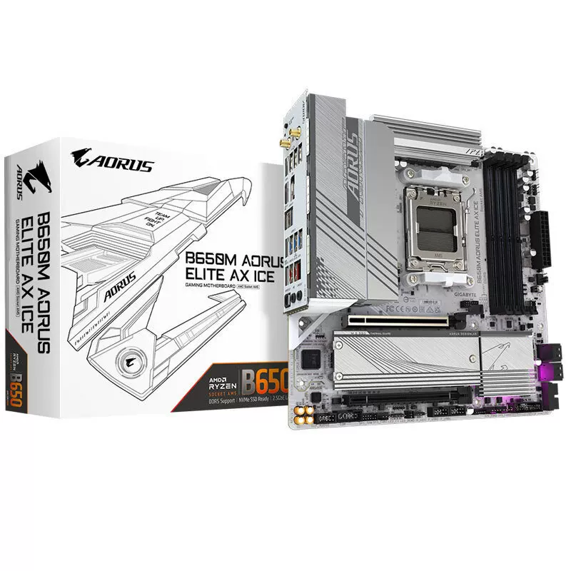 Gigabyte B650M AORUS ELITE AX Ice Carving материнская плата DDR5 для AM5 7600X/7800X3D