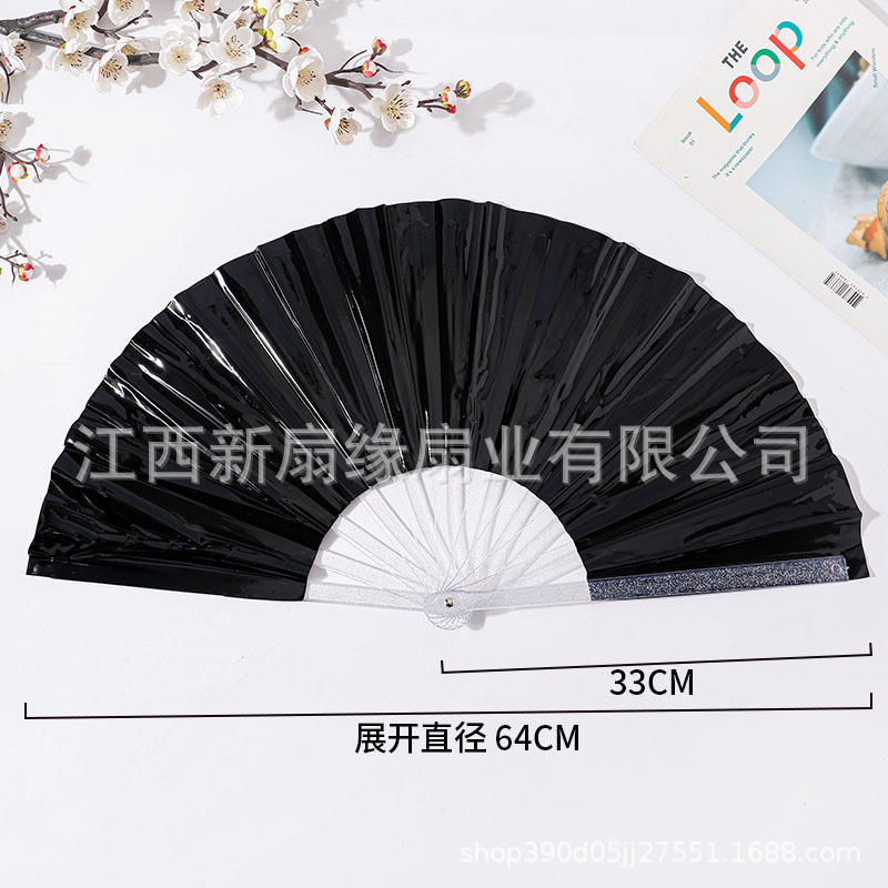 33 cm de plástico transparente hueso de PVC ventilador láser ventilador de mano festival de música Amazon ventilador de venta caliente transfronterizo