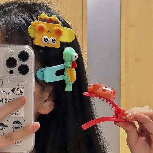  New Cartoon SpongeBob Pie Big Star Hair Clip Acrylic Duckbill Clip Cute Side Bangs Clip Wholesale