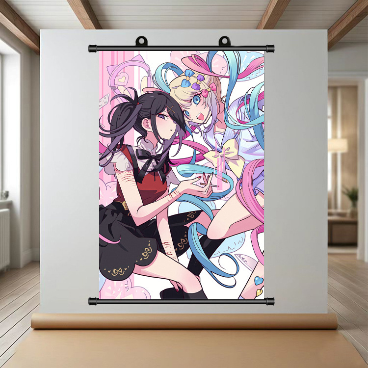 动漫挂画主播女孩重度依赖装饰画 卡通动漫长挂布一件代发周边