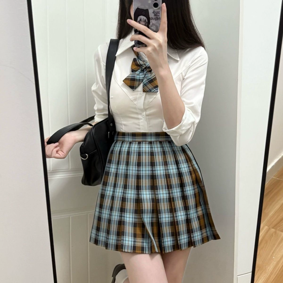 [Сайра] jk униформа оригинальная юбка JK плиссированная юбка с короткими рукавами на талии тонкая горячая девушка рубашка с длинными рукавами