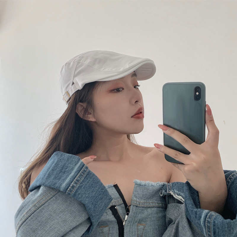 ポストモダンアーティストの黒い前進帽、画家のベレー帽、クールな女性のダンスハット、ひさし帽、レトロなトレンド|undefined