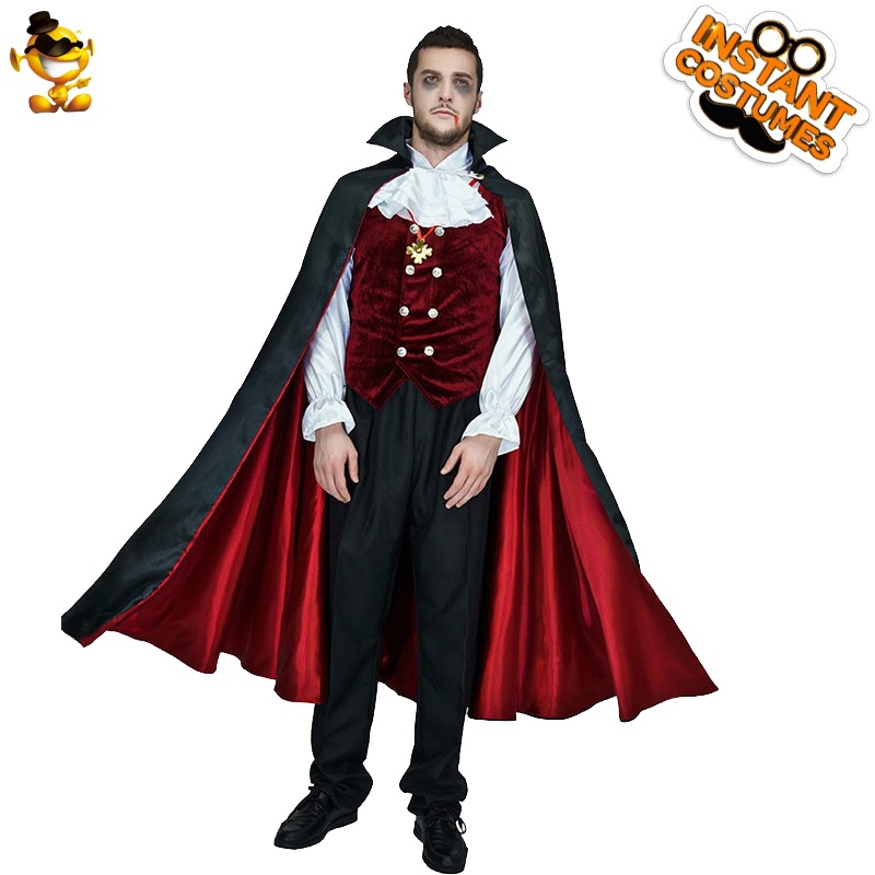 Halloween vampiro ropa de los hombres terror vampiro papel juego Halloween traje fiesta Carnaval
