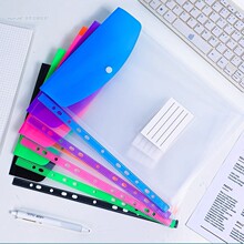 跨境A4活页袋11孔文件袋彩色学生试卷收纳袋大容量透明防水档案袋