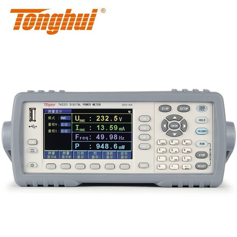Tonghui TH3331 Форма сигнала переменного тока энергии постоянного тока гармоническая гистограмма цифровой измеритель мощности TH3321