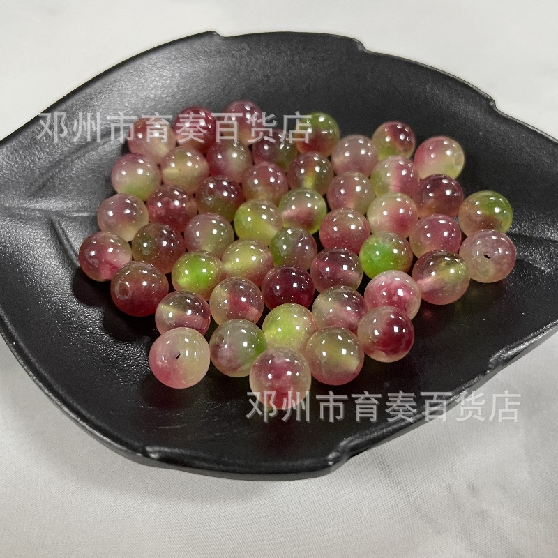 Icy Crystal Strawberry Agate Beads, Purple Grape Agate Round Beads DIY Half-Finished Bracelet Necklace Accessory