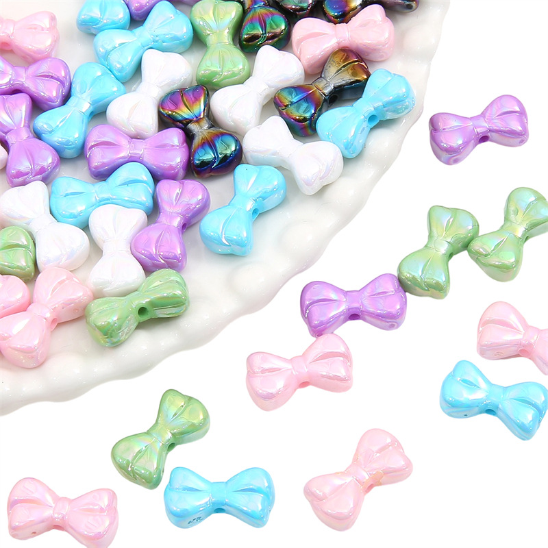 10g Weight Beads Jewelry Making Type DIY Jewelry Accessories Classification 10 Pieces Quantity Acrylic Material Bow Knot Pattern Sweet Style 10 Pieces Arylic Bow Knot DIY Jewelry Accessories Beads 1