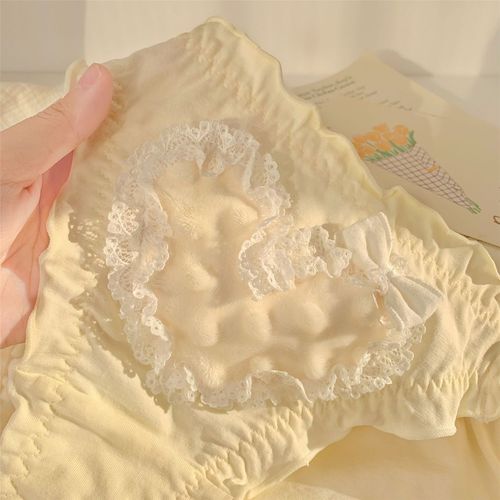 Nerian Sweetheart ~ Japanese Mid-Waist Girl Panties Girls Pure Cotton Crotch Cute Sweet Women's Fleece Warm Breathable 