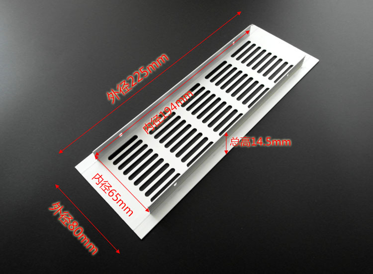 Fábrica al por mayor de aleación de aluminio red de ventilación rectangular armario ventilación de ventilación de ventilación de ventilación multipropósito