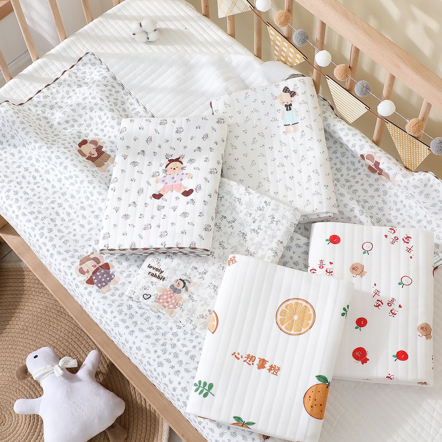 Baby Holding Single Cotton Spring Autumn Winter Three-layer Warm Pure Cotton Super Soft Newborn Baby Holding Single Thickened Wrap Towel