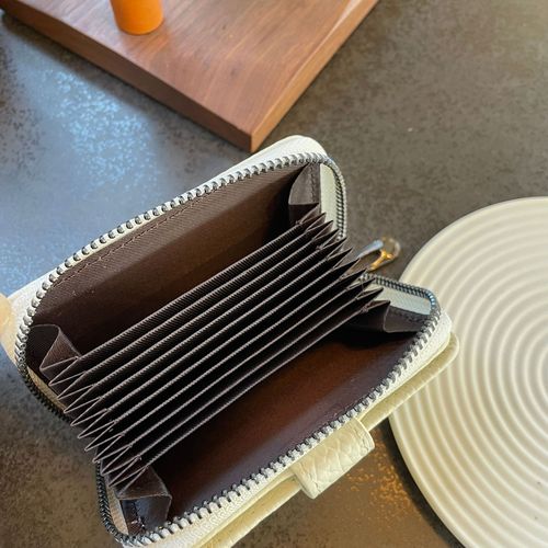 RFID first layer cowhide organ multi-card slot card holder women's card holder zipper coin purse genuine leather ID card holder short