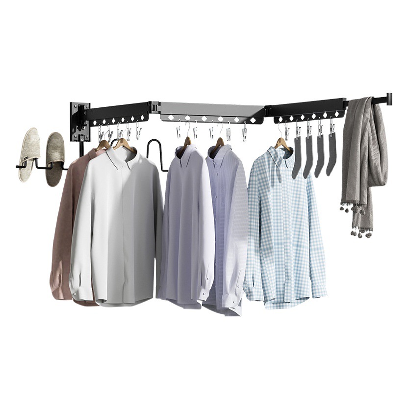 Gao Wenhai plegable a prueba de viento percha balcón percha de ropa invisible hogar percha de ropa multifuncional entrega de una pieza