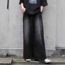 日式牛仔裤情侣百搭宽松阔腿垂感直筒裤长裤2025春夏潮男裤子