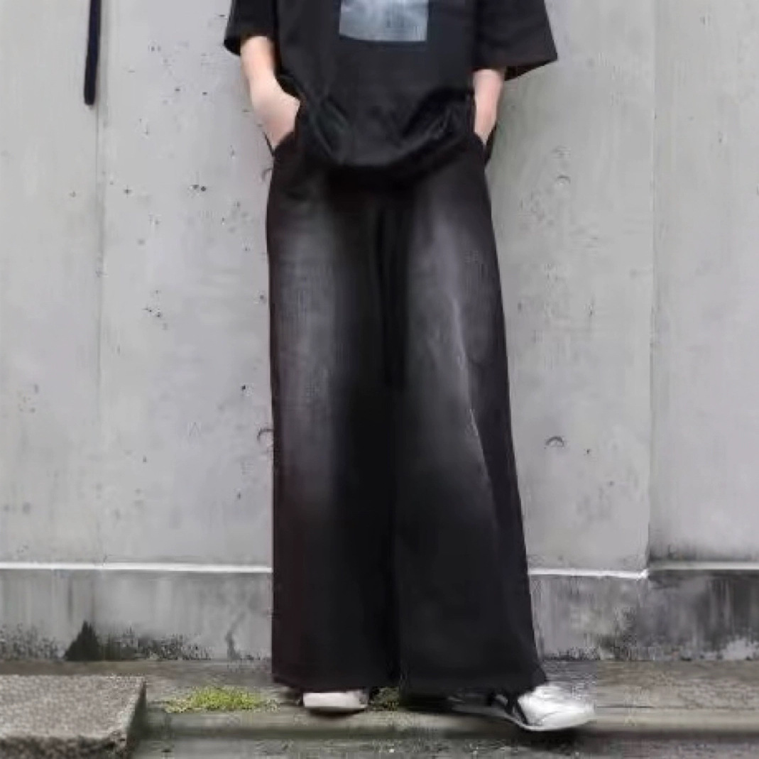 日式牛仔裤情侣百搭宽松阔腿垂感直筒裤长裤2025春夏潮男裤子