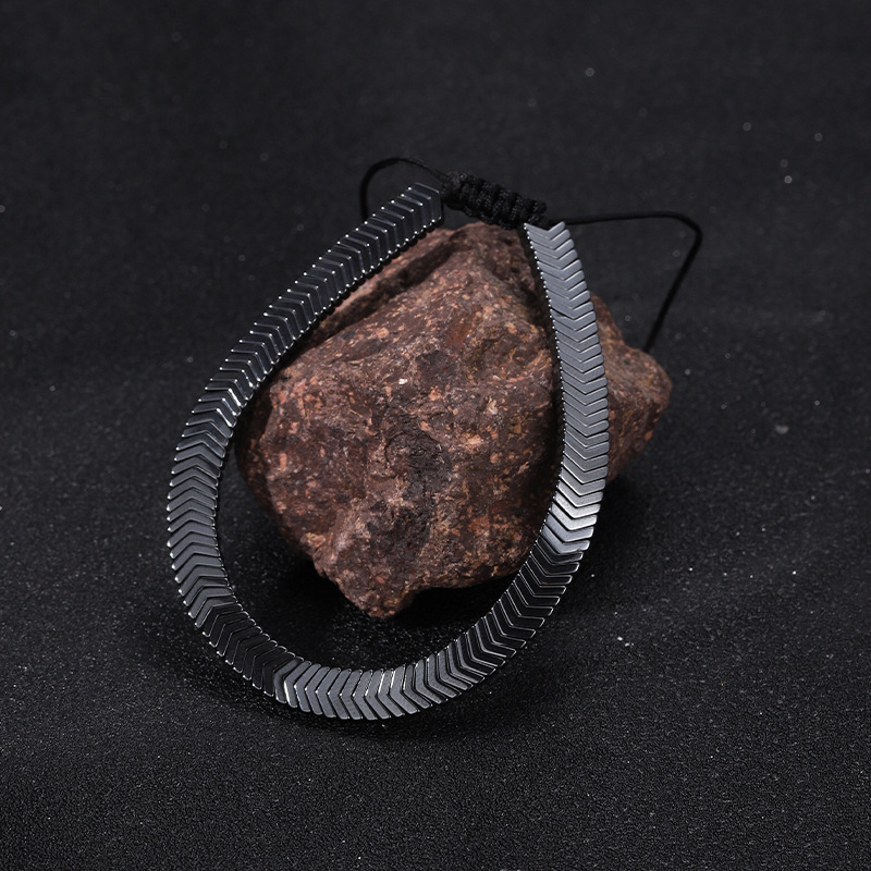 250g Weight Hematite Pendant Material Drawstring Bracelets Classification rope, Hematite Chain Material Beaded Chain, Woven Chain Chain Type Daily, Street Occasion black gallstone Material Geometric Pattern All Seasons Season Men's Gender Streetwear Style Streetwear Geometric Black Gallstone Men's Drawstring Bracelets Men Beaded Bracelets 12