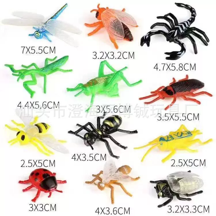 12 имитаций насекомых, пчел, стрекоз, пауков, богомолов, фольги, божьих коров, имитация животных, трансграничные товары Amazon