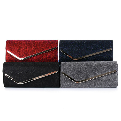  New Amazon Fashion Evening Bag for Women with Metal Accessories, Flap Head Dress, Versatile Handbag