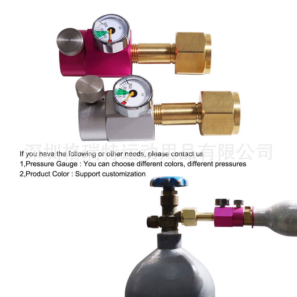 跨境电商soda苏打水机充气接头5000psi压力表CGA320/W21.8铜接头