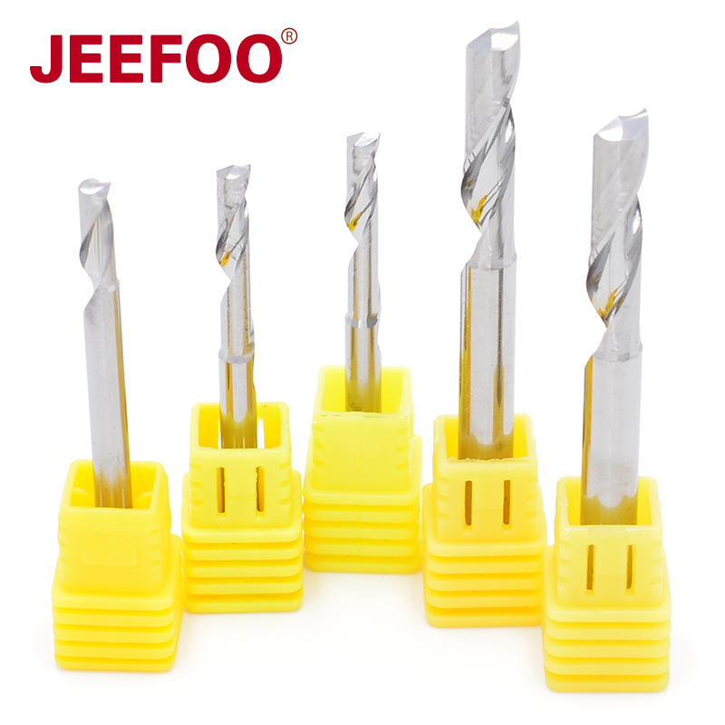 杰峰AA级3.175,4,6毫米单刃螺旋大排屑铝合金镜面不黏刀铝用刀LC