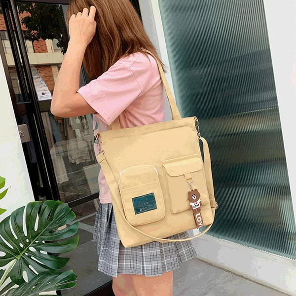 Cross-Border Canvas Bag, New Style Personalized Cross-Body Bag, Student Campus Handbag, Simple Casual Korean Style Casual Shoulder Bag