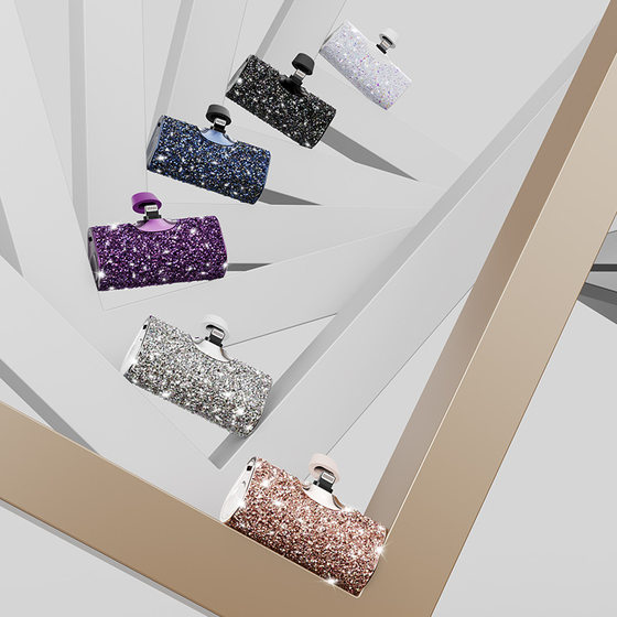 Cross-Border Pocket Wireless Capsule Diamond Power Bank Crystal Diamond Compact Portable Power Bank Corporate Gift Customization
