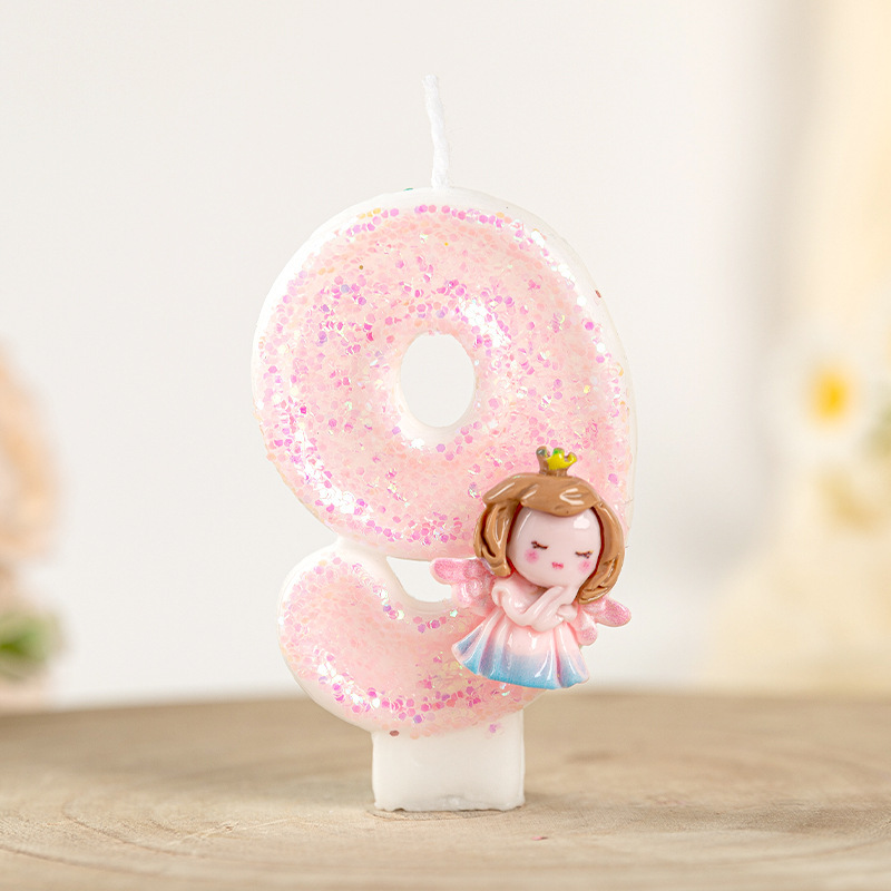 インターネット有名人の誕生日デジタルキャンドルクリエイティブ1歳のケーキオーナメント女の子宝物子供の雰囲気装飾シーンレイアウト|undefined