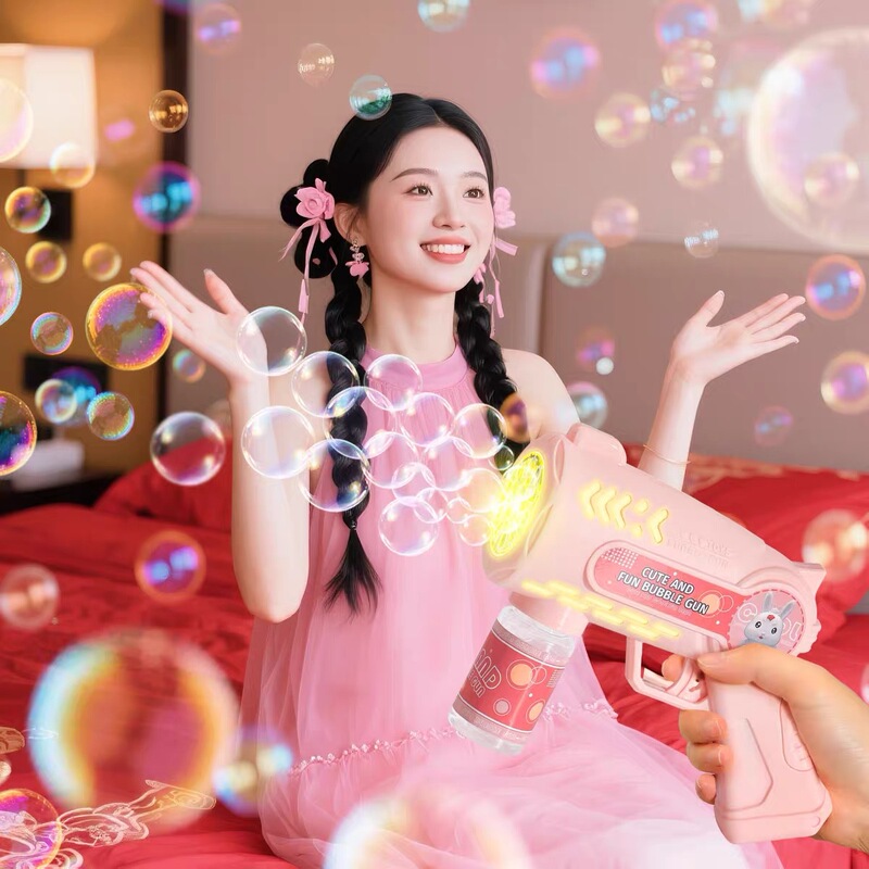 婚礼天使泡泡机全自动结婚礼炮手持泡泡枪婚庆氛围感订婚拍照道具|undefined