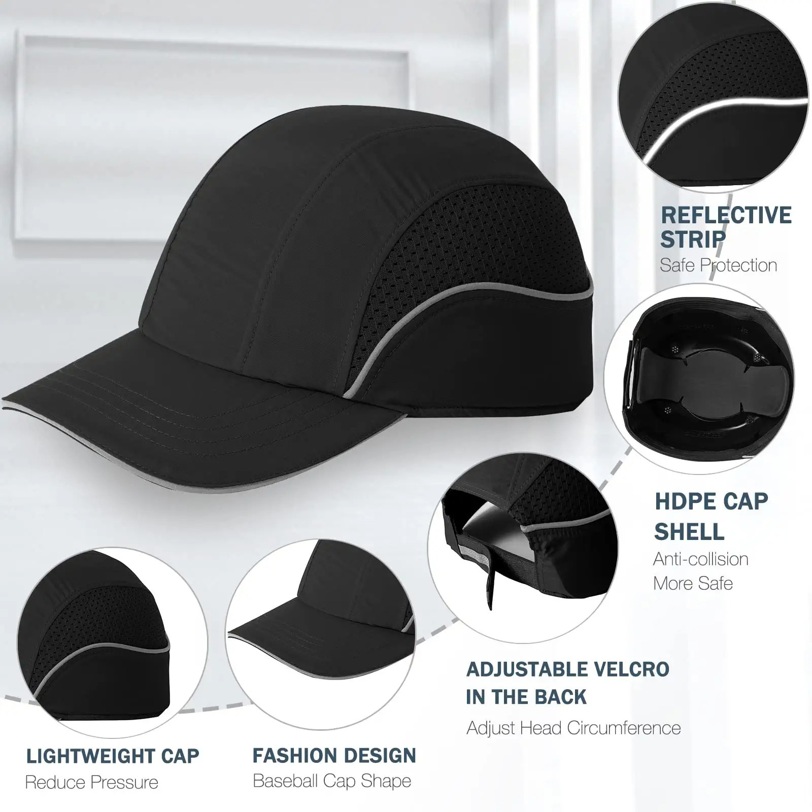 Transfronterizo transpirable rápido seco reflector sombrero de béisbol personalizado rayas brillantes deportivas de ciclismo hombre sombrero de sol ultravioleta image 4