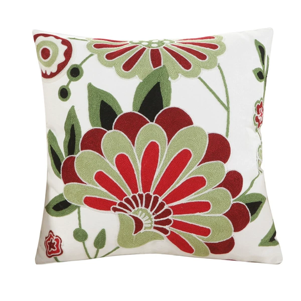 Embroidered fan blades-green