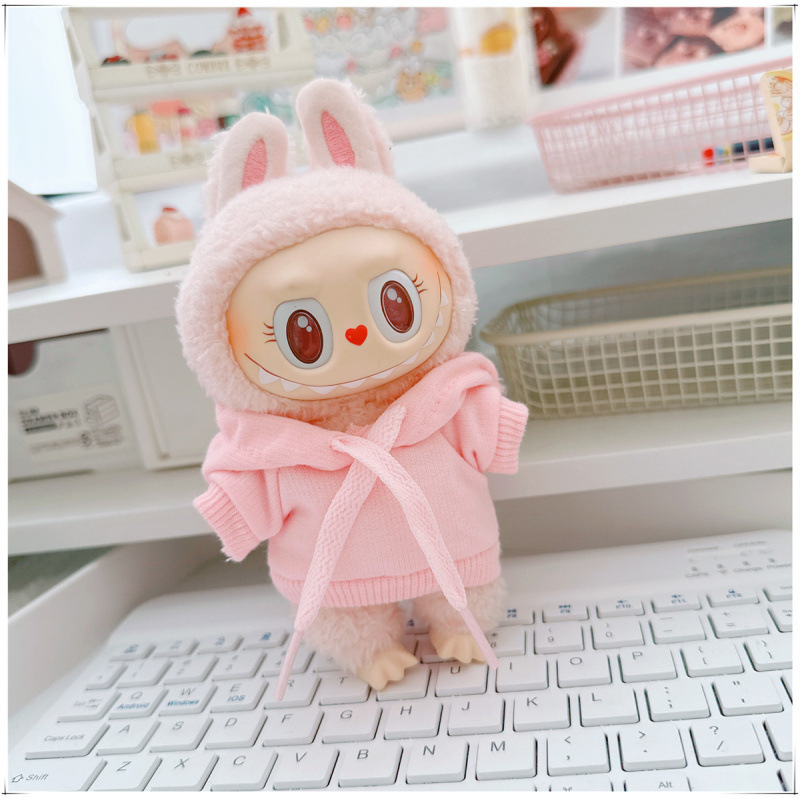labubu ベビー服 Labubu 第一世代第二世代第三世代 10 センチメートル綿人形黒と白グレートレンディなスウェットシャツパーカーパンツ|undefined