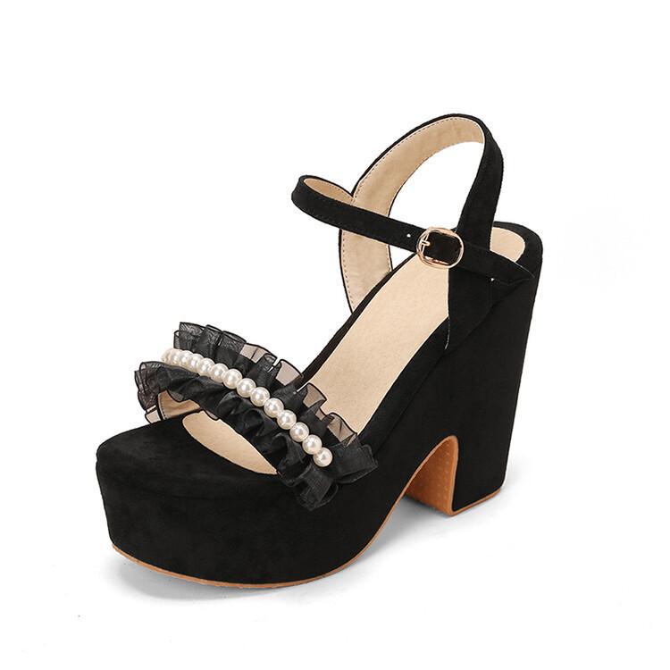 跨境女鞋新款日韩厚底凉鞋女鞋大码40-43外贸跨境亚马逊外贸