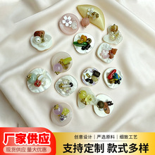 蝴蝶结树枝盘扣新中式汉服旗袍装饰纽扣布艺手打蝴蝶结服饰配件