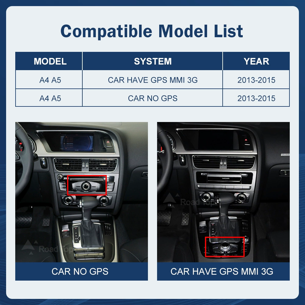 8,9-дюймовый беспроводной дисплей CarPlay для радиоплеера A4 A5 2013-2015