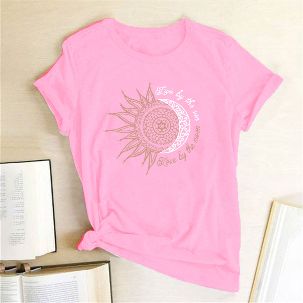 Women's T-shirt Short Sleeve T-shirts Printing Streetwear Sun Letter display picture 10