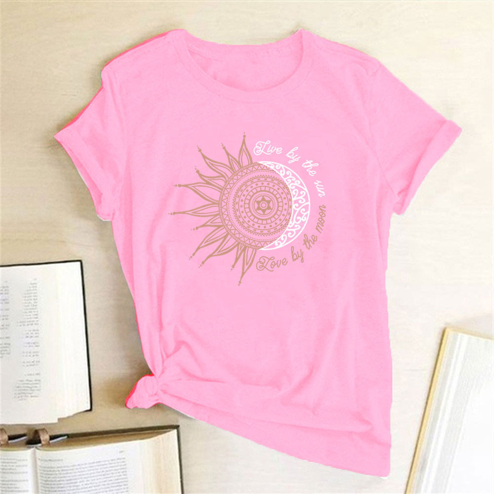 Streetwear Style Wholesale Women'S Streetwear Sun Letter Short Sleeve Printing T-Shirts