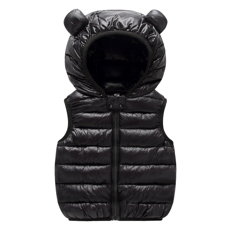 Chaleco de algodón para niños 2024 Otoño e Invierno niños y niñas chaleco con capucha engrosado chaleco exterior para niños cálidos