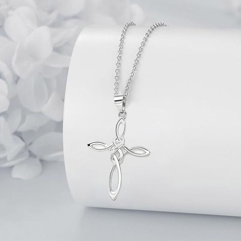 New Celtic Knot Love Cross Pendant Necklace Women's Cool Style Cross-Border Accessories Factory Direct Sales