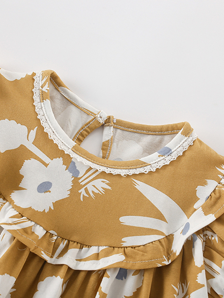 Vestido de princesa de niña malwee transfronterizo nuevo estilo de verano cuello redondo manga corta vestido de niña de estilo occidental europeo y americano para niños pequeños y medianos