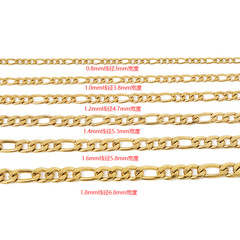 Stainless steel Figaro 3: 1NK chain 18k gold titanium steel European and American hip-hop Cuban chain three to one diy jewelry chain